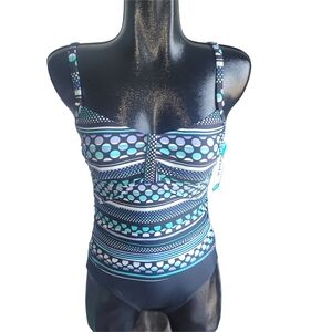 Krista Polka Dot Striped Swimsuit 12